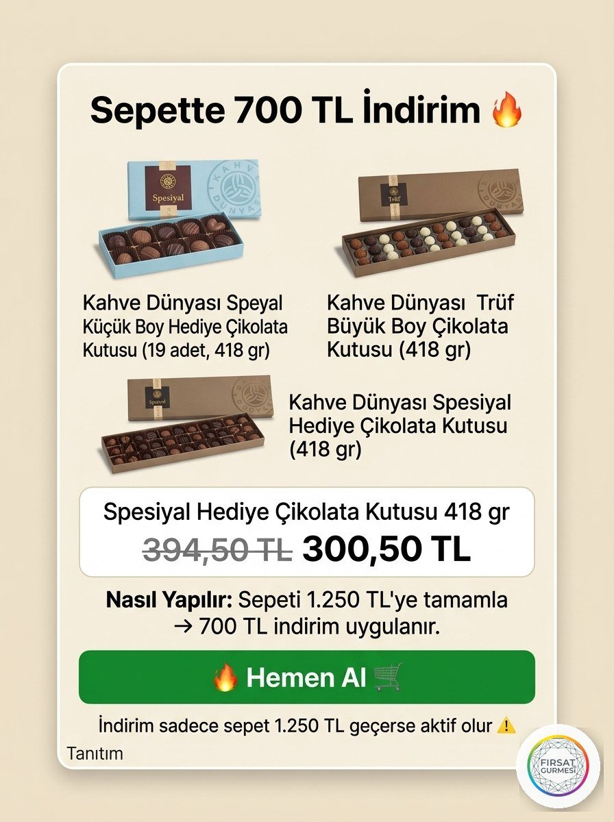 Sepette 700 TL İndirim Kahve Dünyası: Spesiyal