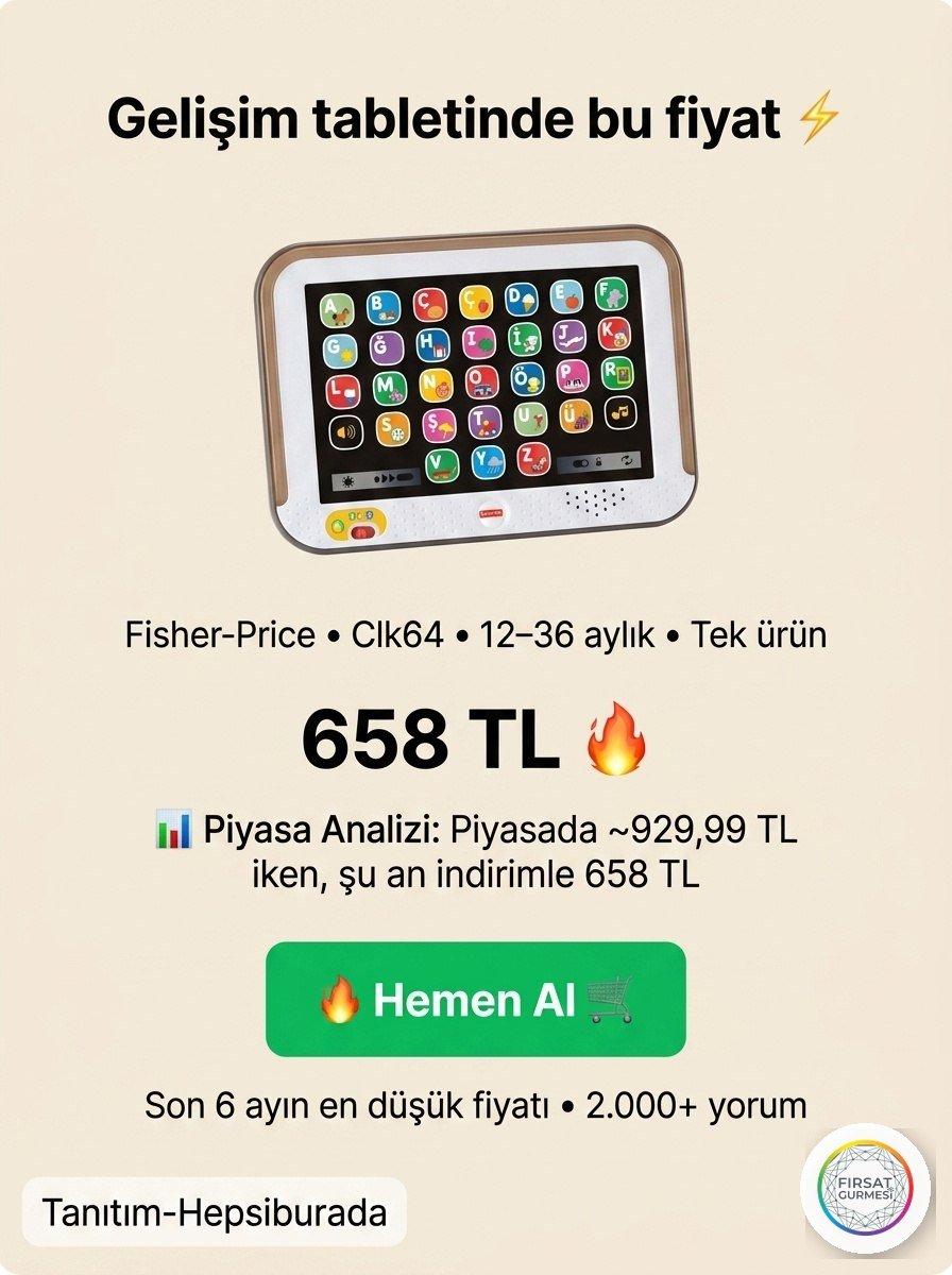 Gelişim tabletinde bu fiyat Fisher-Price EğlenÖğren