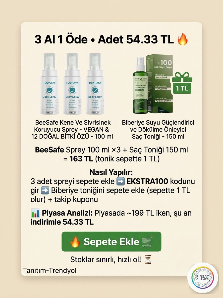 BeeSafe Kene Sivrisinek Sprey 100 ml