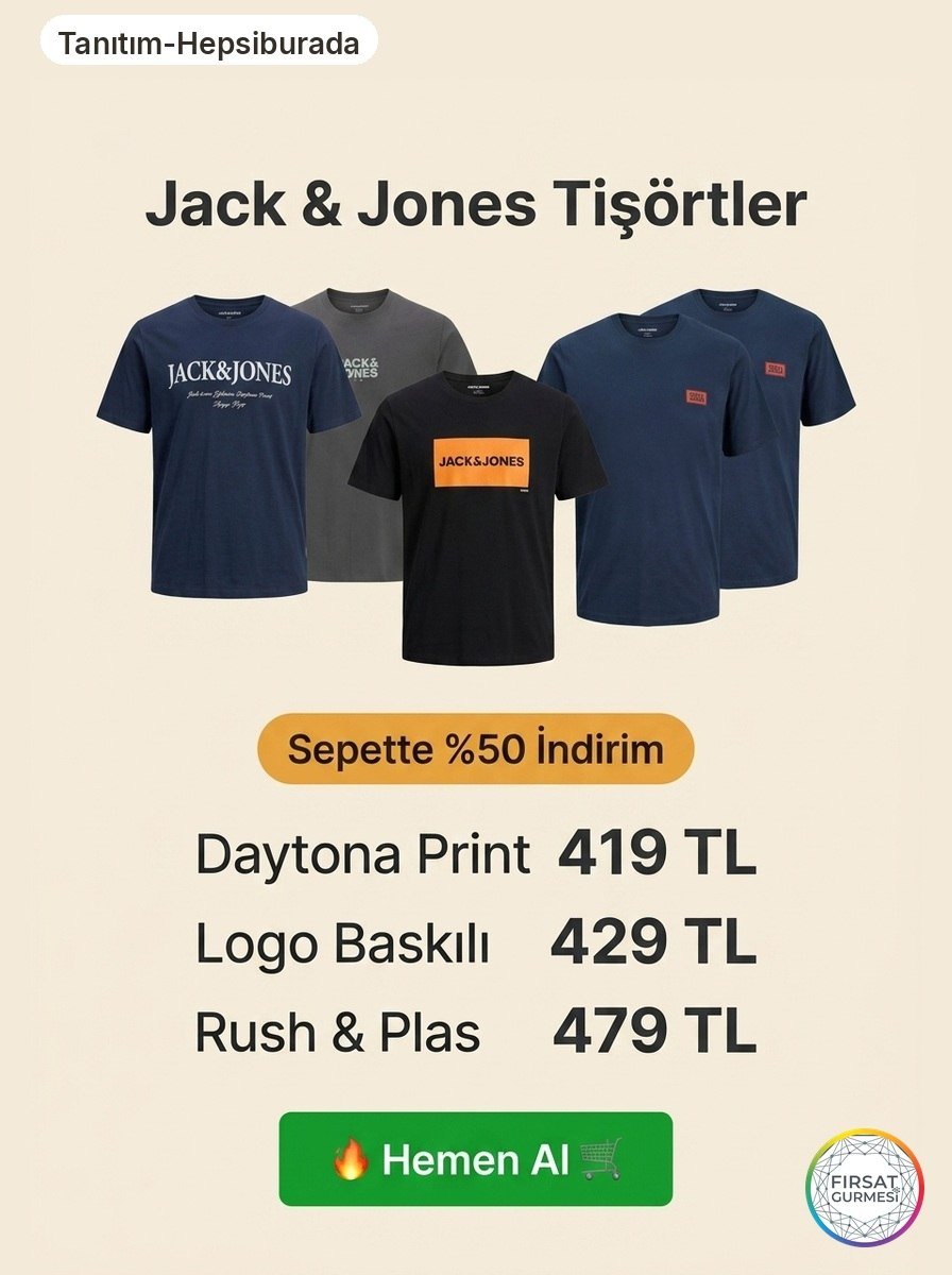 Jack Jones Tişörtlerde Efsane İndirim!