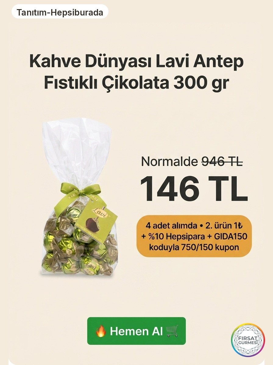 4 Alımda Adet 146 TL Kahve Dünyası