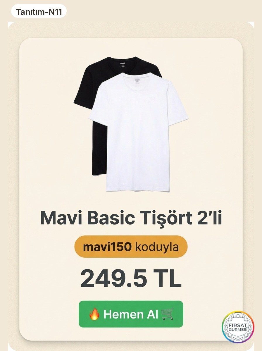 Kodla Set 499 TL Mavi Basic Tişört