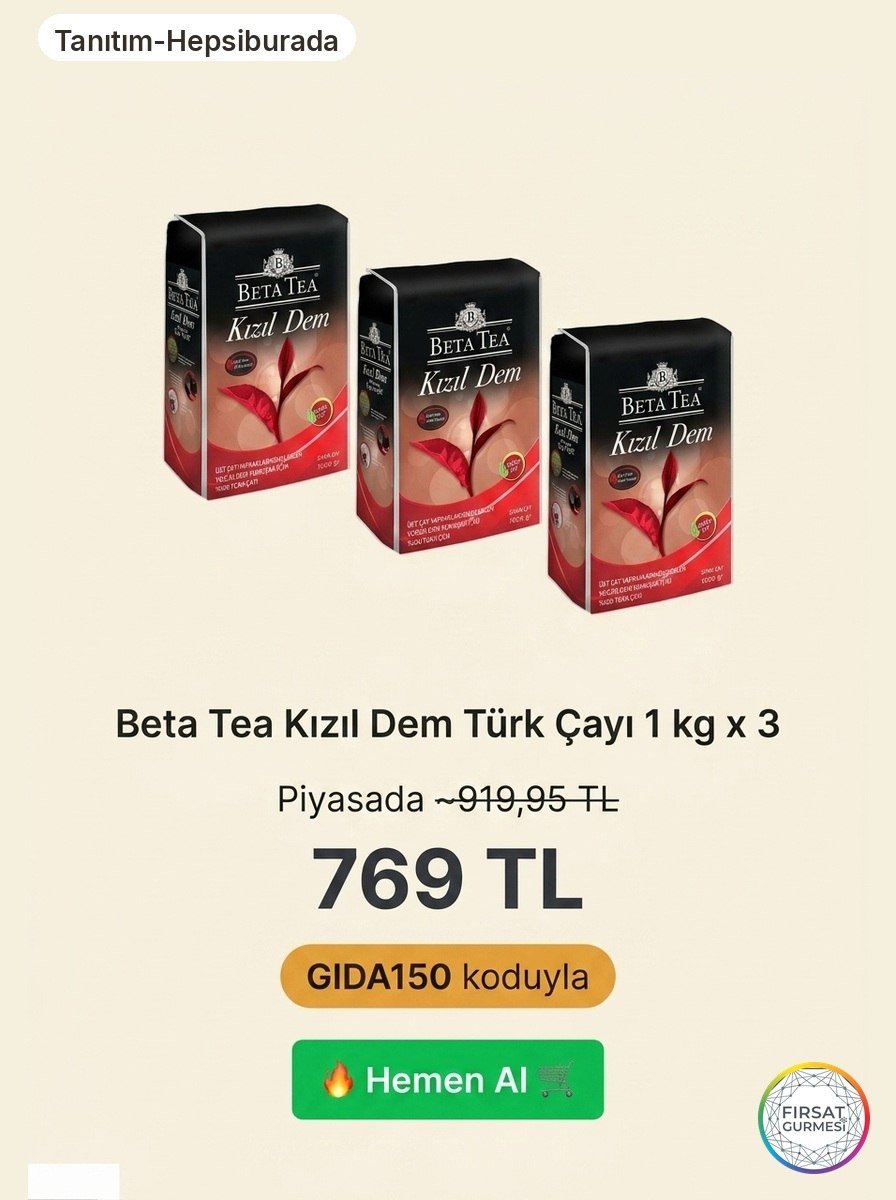 Kızıl Dem Türk Çayı 3'lü Paket