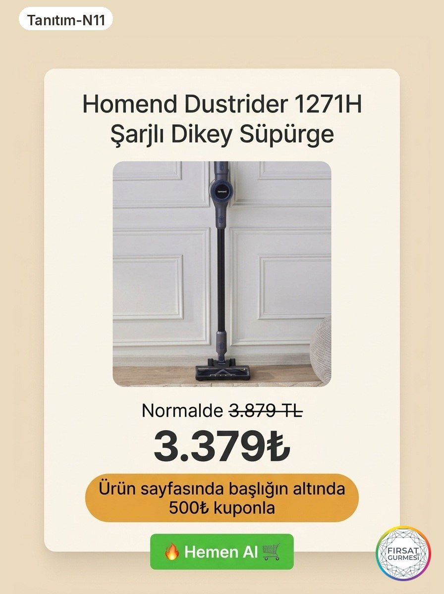 Homend Dustrider 1271H 160W Şarjlı Dikey Süpürge (500