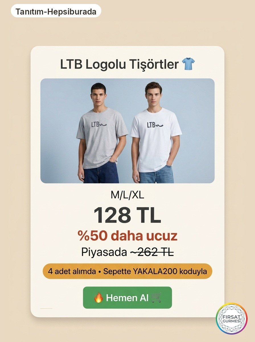 LTB Logolu Tişörtler 4 Al Kodla Adet