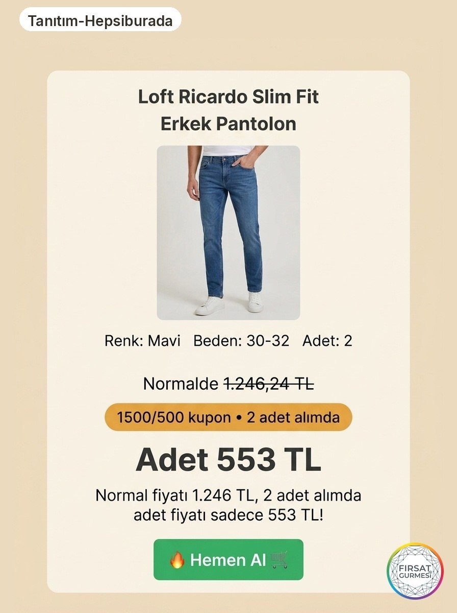 Loft Ricardo Slim Fit Erkek Pantolon