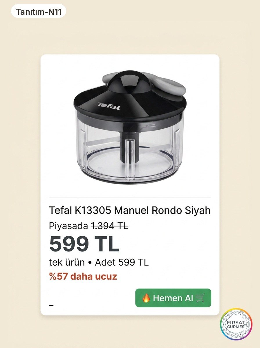 Tefal K13305 Manuel Rondo Siyah Tek ürün Adet