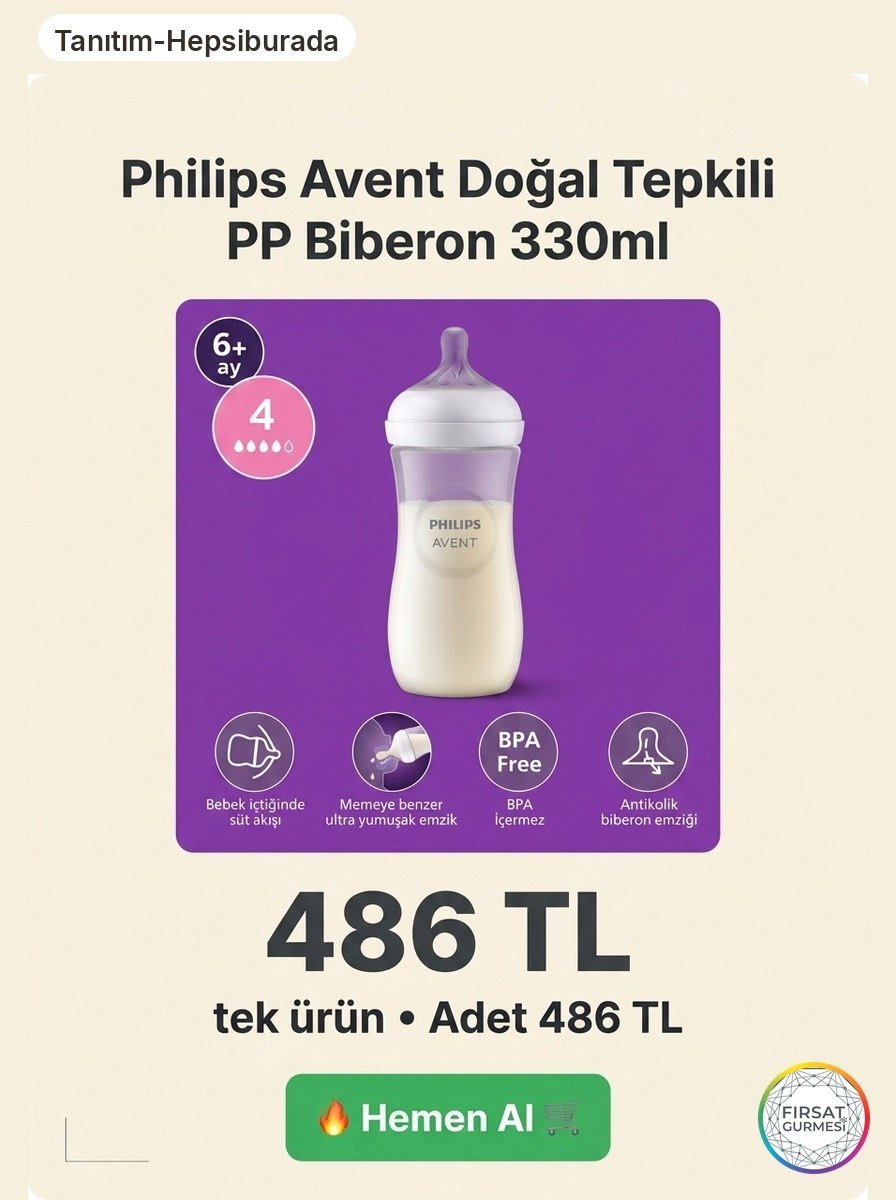 Philips Avent Doğal Tepkili PP Biberon 330ml