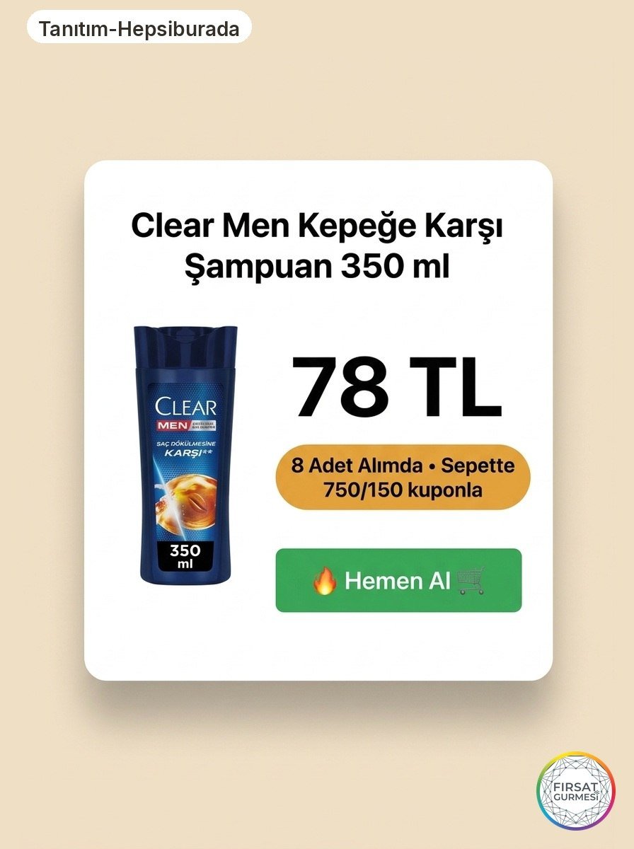 Clear Men Kepeğe Karşı Etkili Şampuan 350 ml