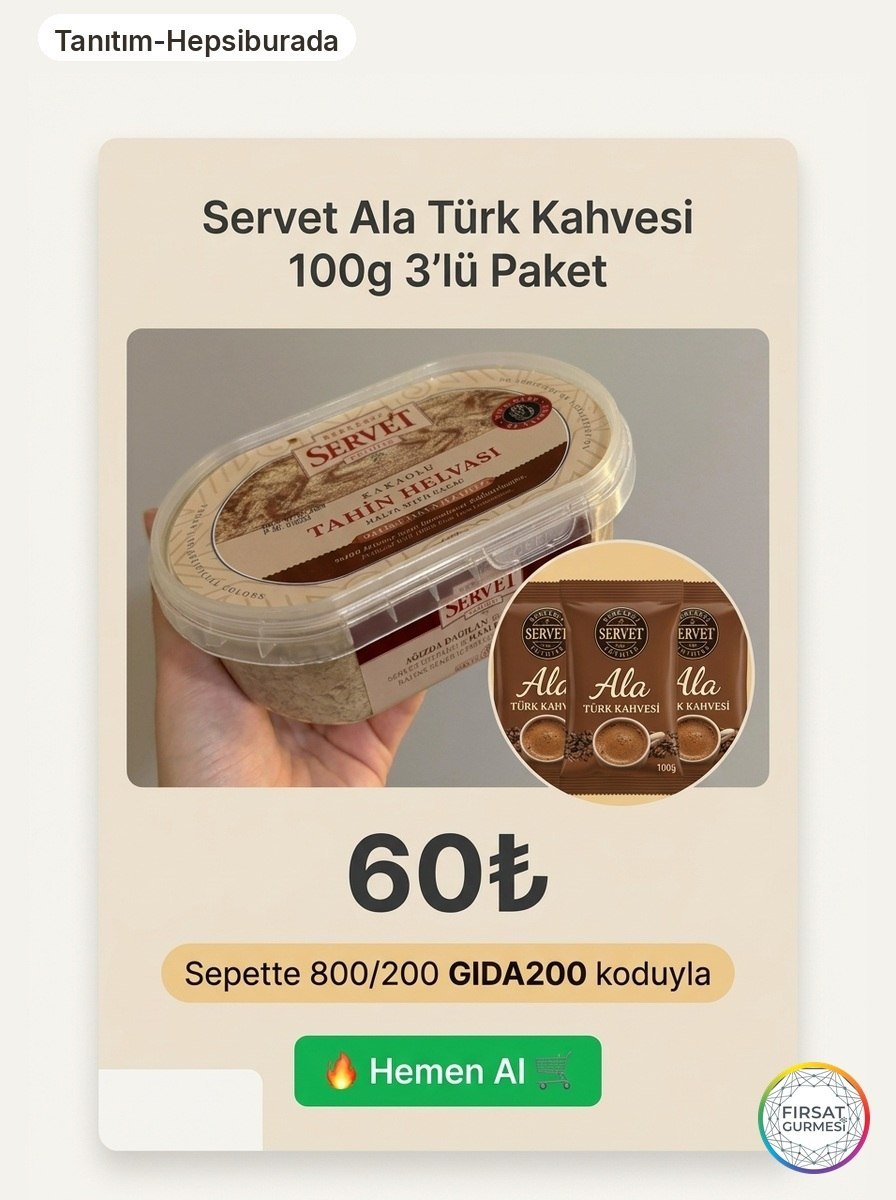 Servet Ala Türk Kahvesi tanesi 60!