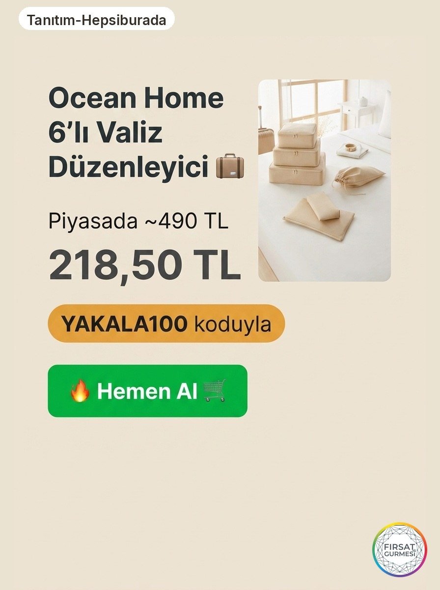 Valiz Düzenleyici 6’lı Set Ocean Home