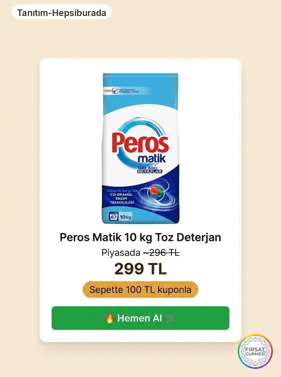 Sepette 299 TL Peros Matik 10 kg