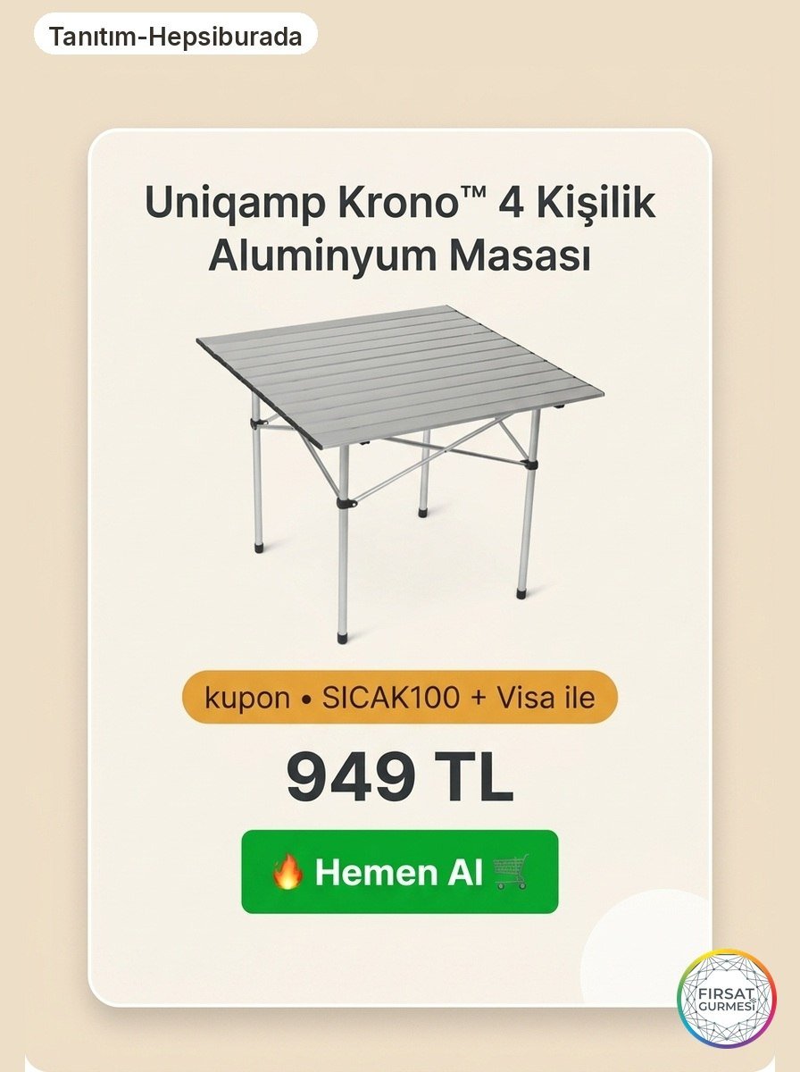 Krono 4 Kişilik Katlanır Piknik Masası