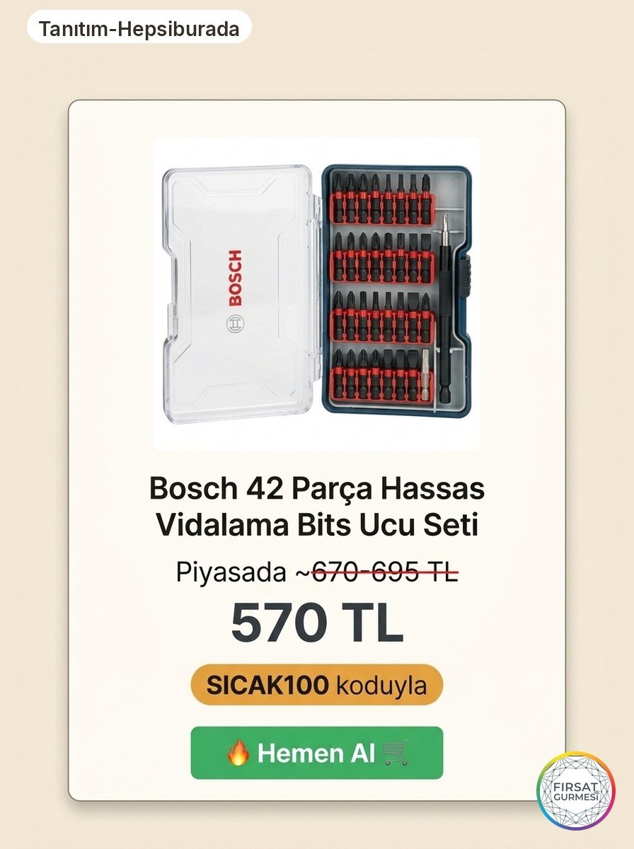Bosch 42 parça hassas vidalama bits seti Kodla