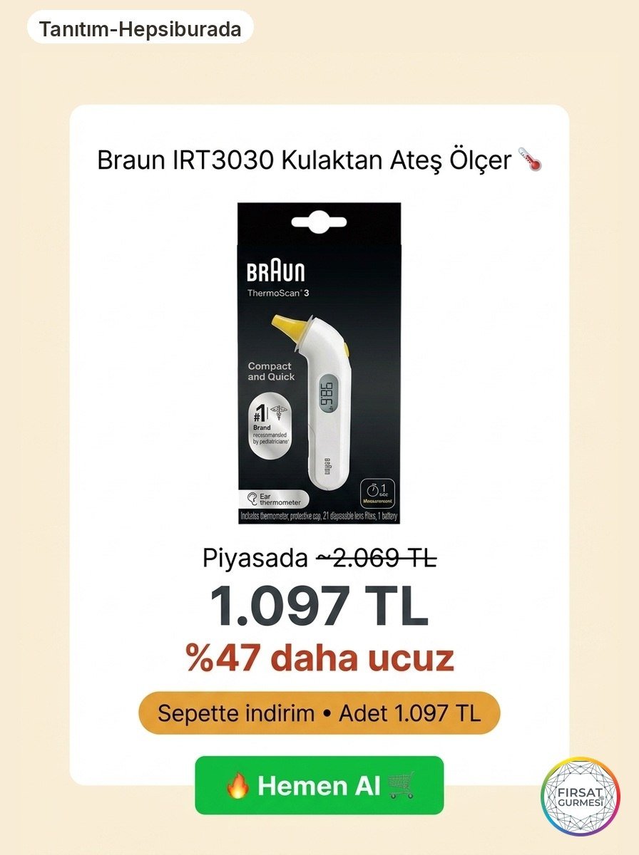 Braun IRT3030 Kulaktan Ateş Ölçer