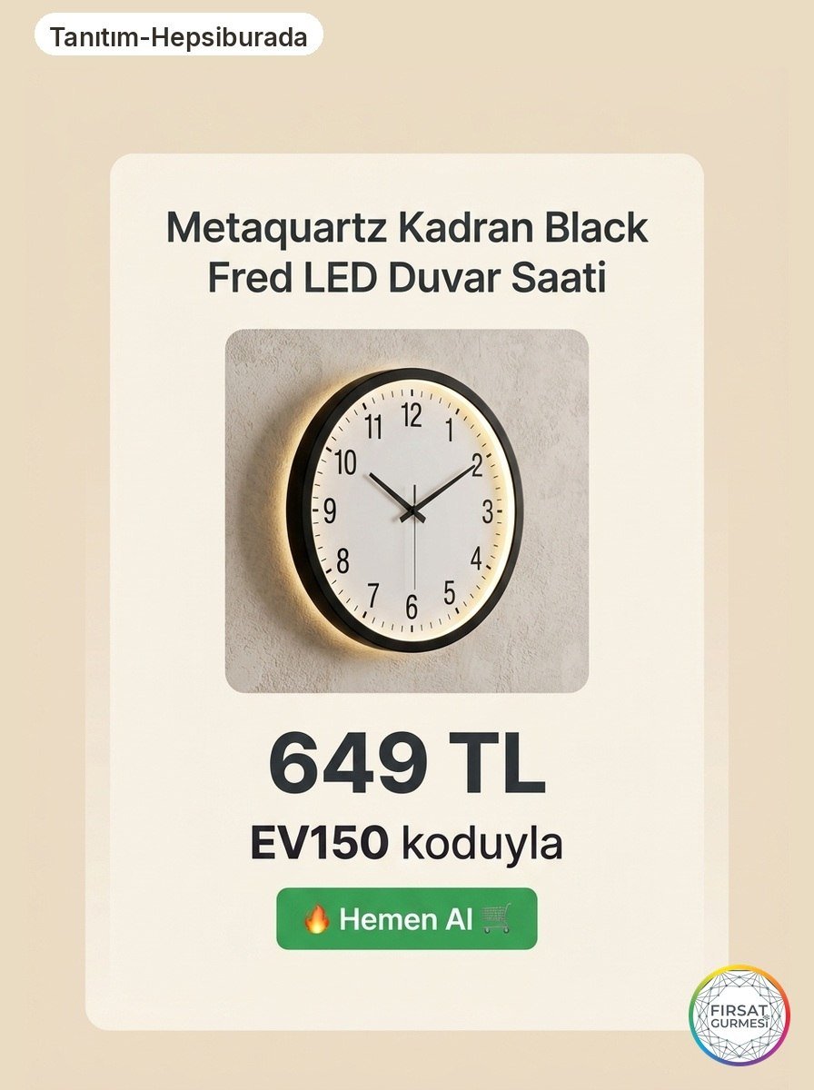 LEDli Dekoratif Duvar Saati