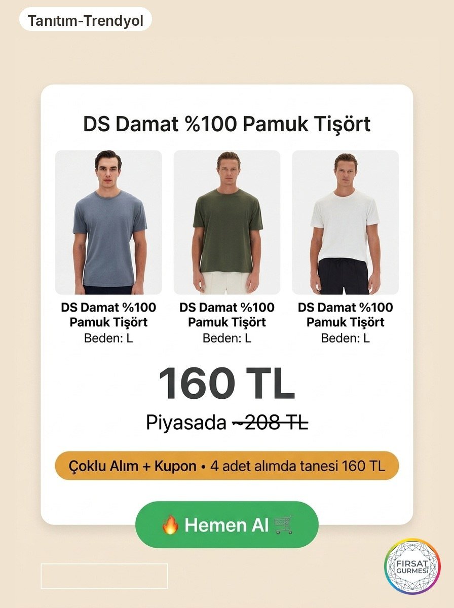 Adet 160 TL DS Damat %100 Pamuk