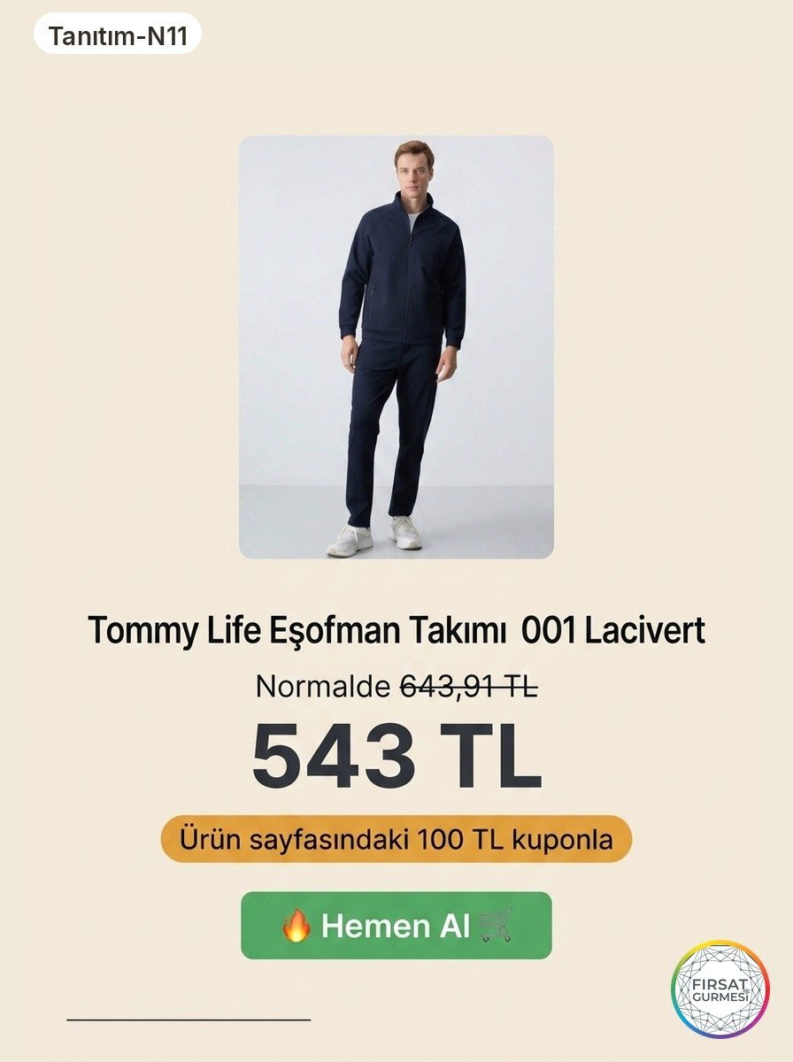 Tommy Life Yakalı Kol Garnili Erkek Eşofman Takımı