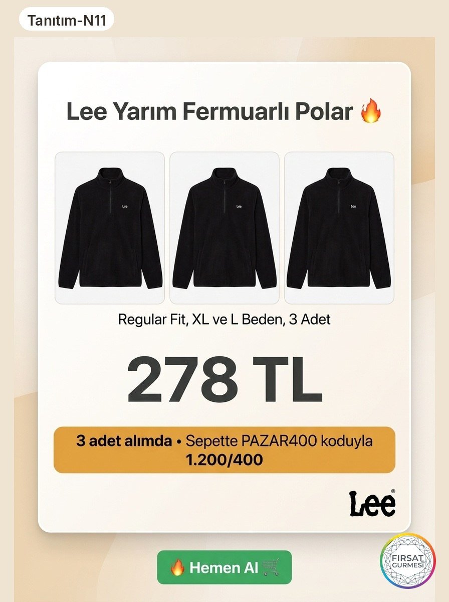 3 adet alımda tanesi 278 TL