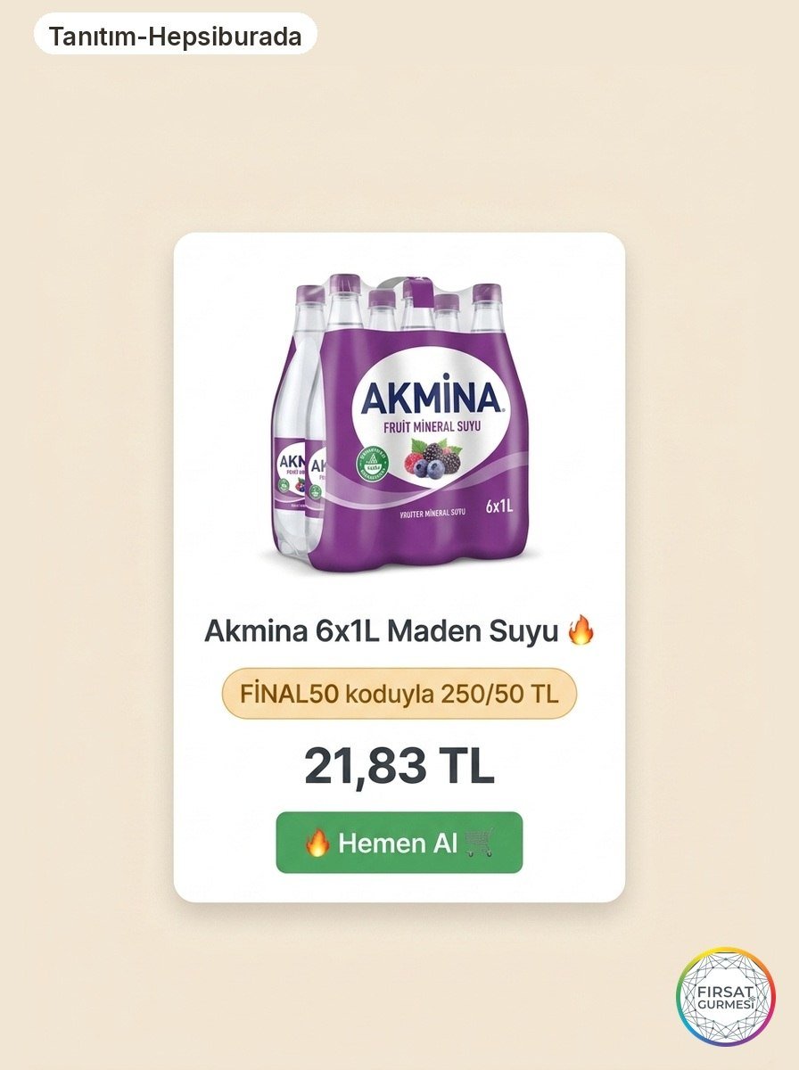 Akmina 6x1L maden suyu: Meyveli