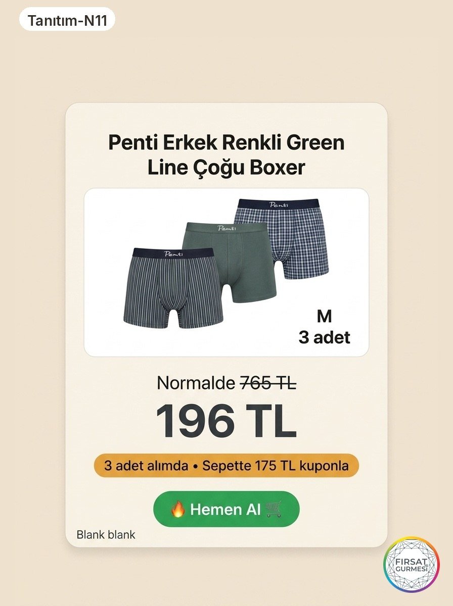Penti 3'lü Boxer Adet