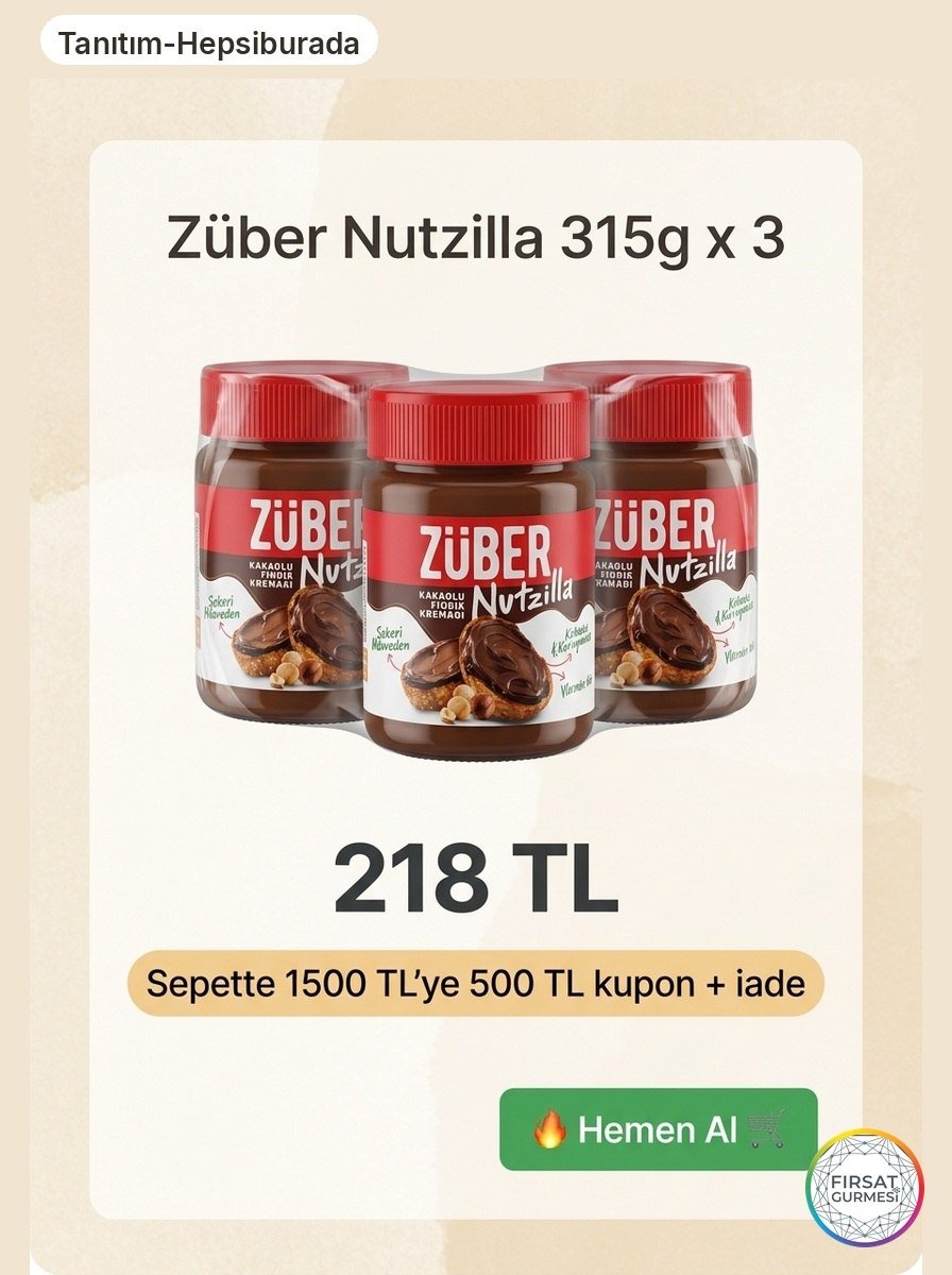 Züber Nutzilla 315g x 3'ü