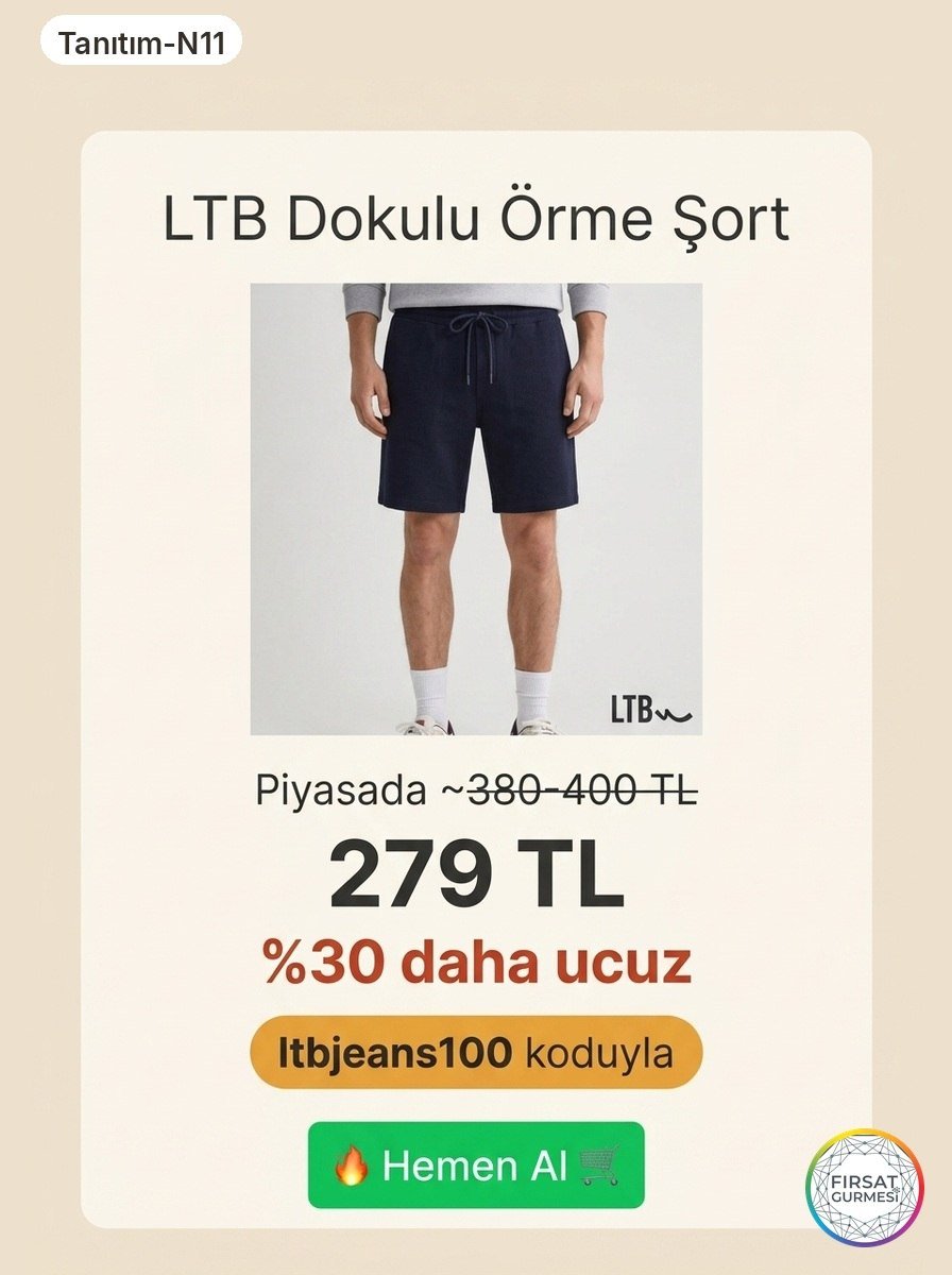 LTB Dokulu Örme Lacivert Şort Kodla