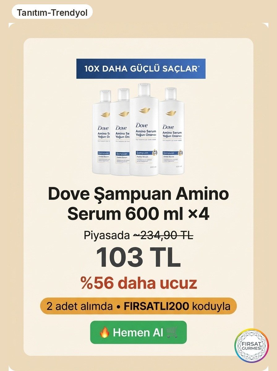 Dove Şampuan Amino Serum Yoğun Onarıcı 600 ml