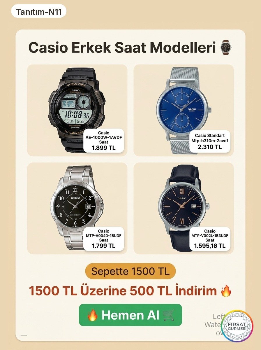 Casio saatlerde yakaladığım bu fırsat tam bir