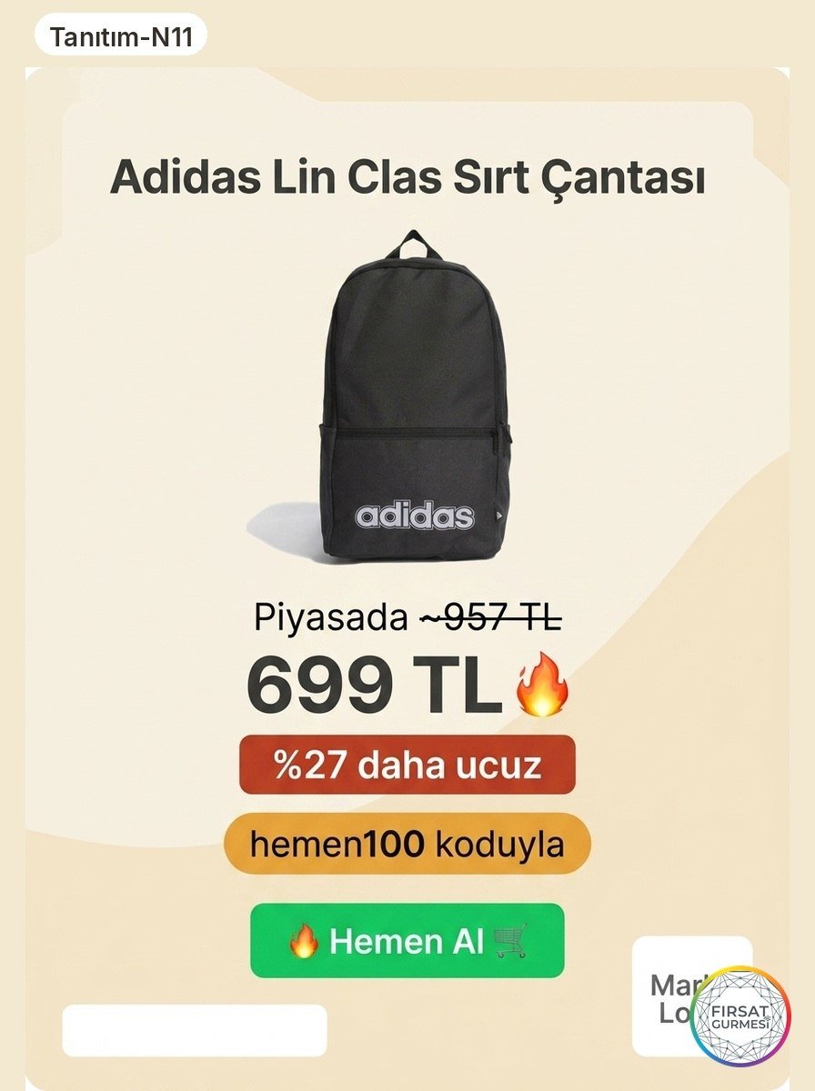Piyasada 957-999 TL bandında satılan bu sırt çantası