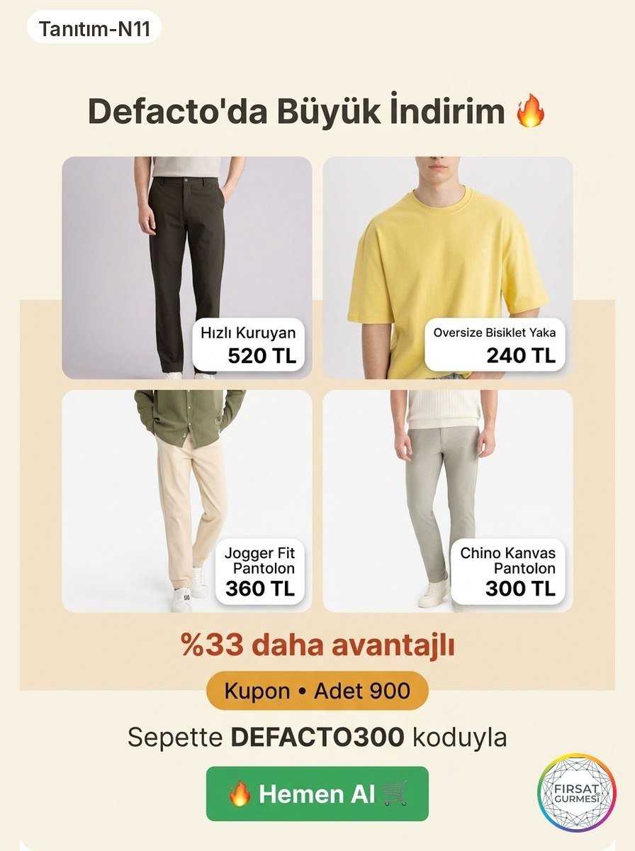 Defacto'da %70'e varan indirime ek harika bir