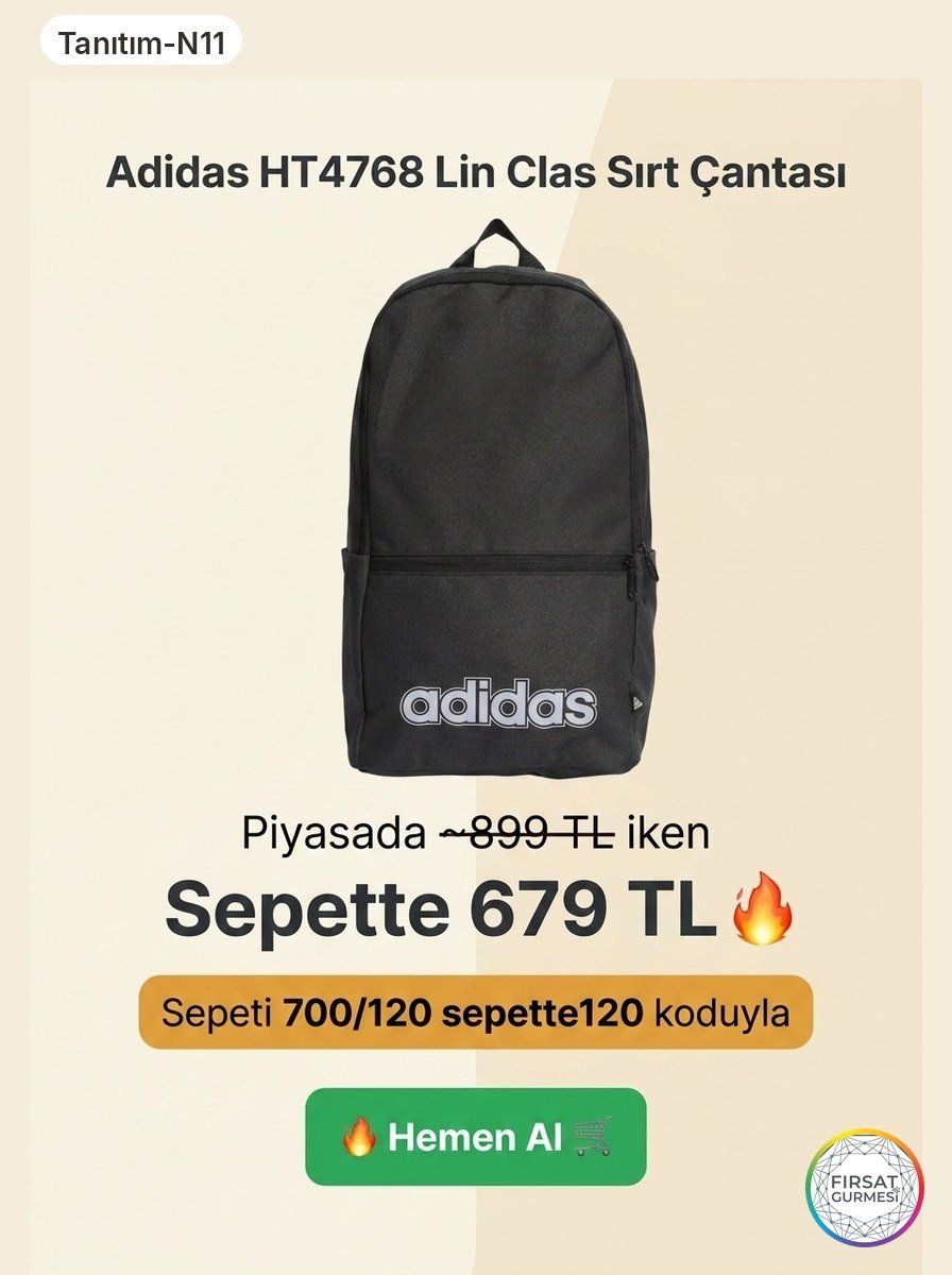 Adidas kalitesinde günlük kullanım için harika bir sırt