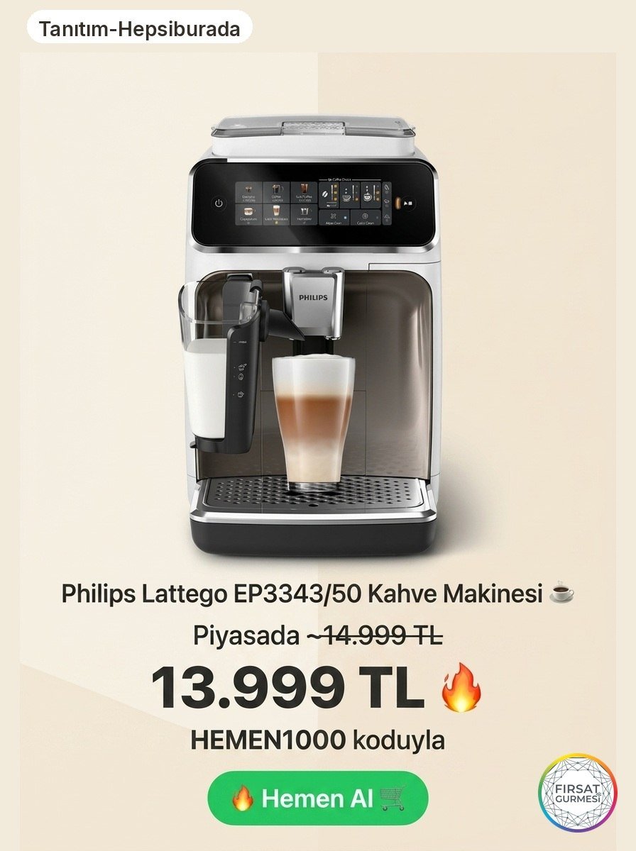 Philips Lattego kahve makinesinde harika bir fırsat