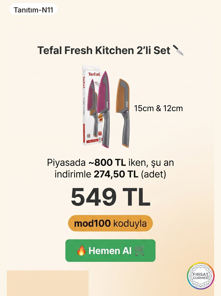 Piyasadaki tekli bıçak fiyatına set geliyor, birim