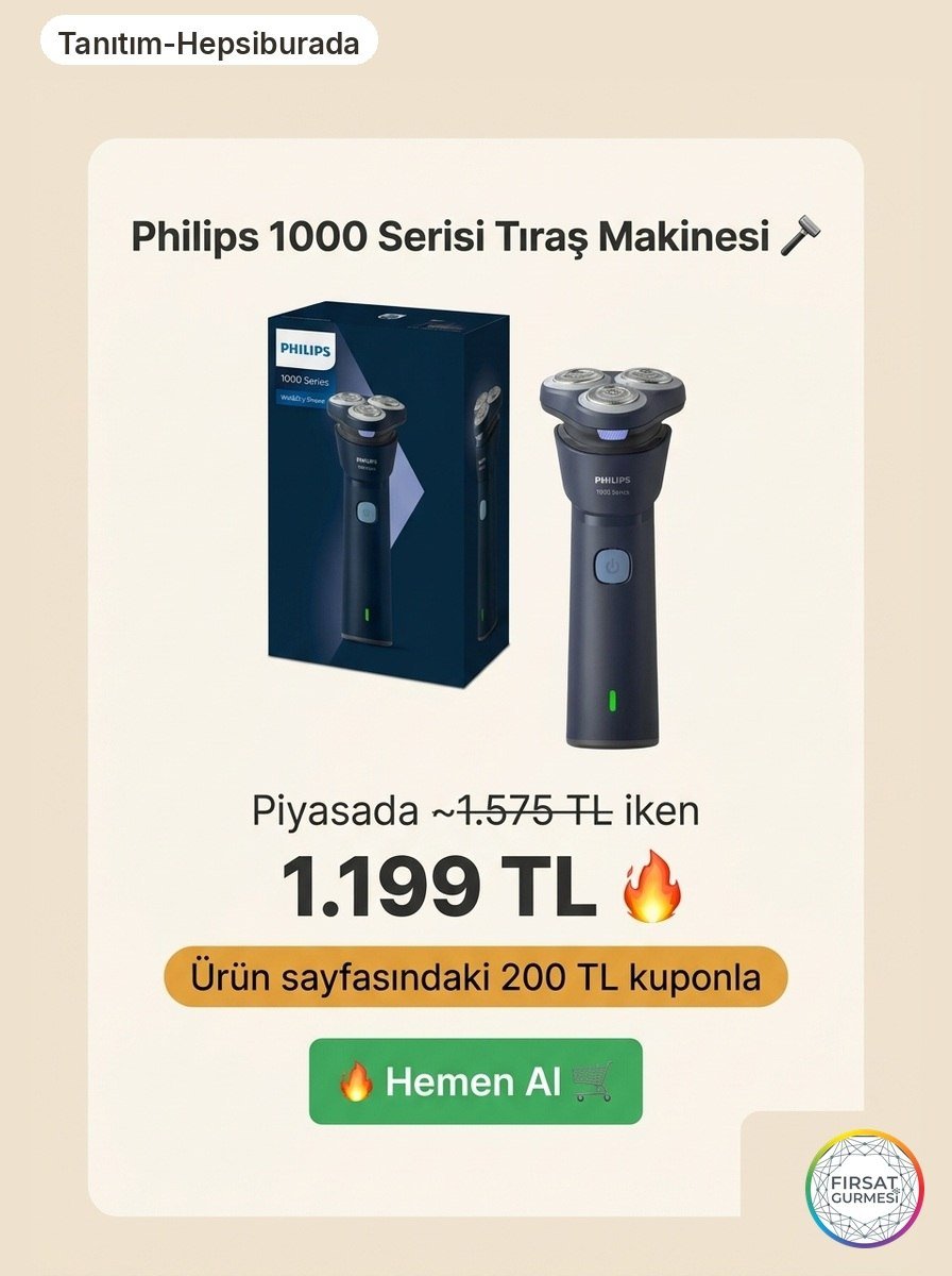 Philips 1000 Serisi tıraş makinesinde harika bir indirim