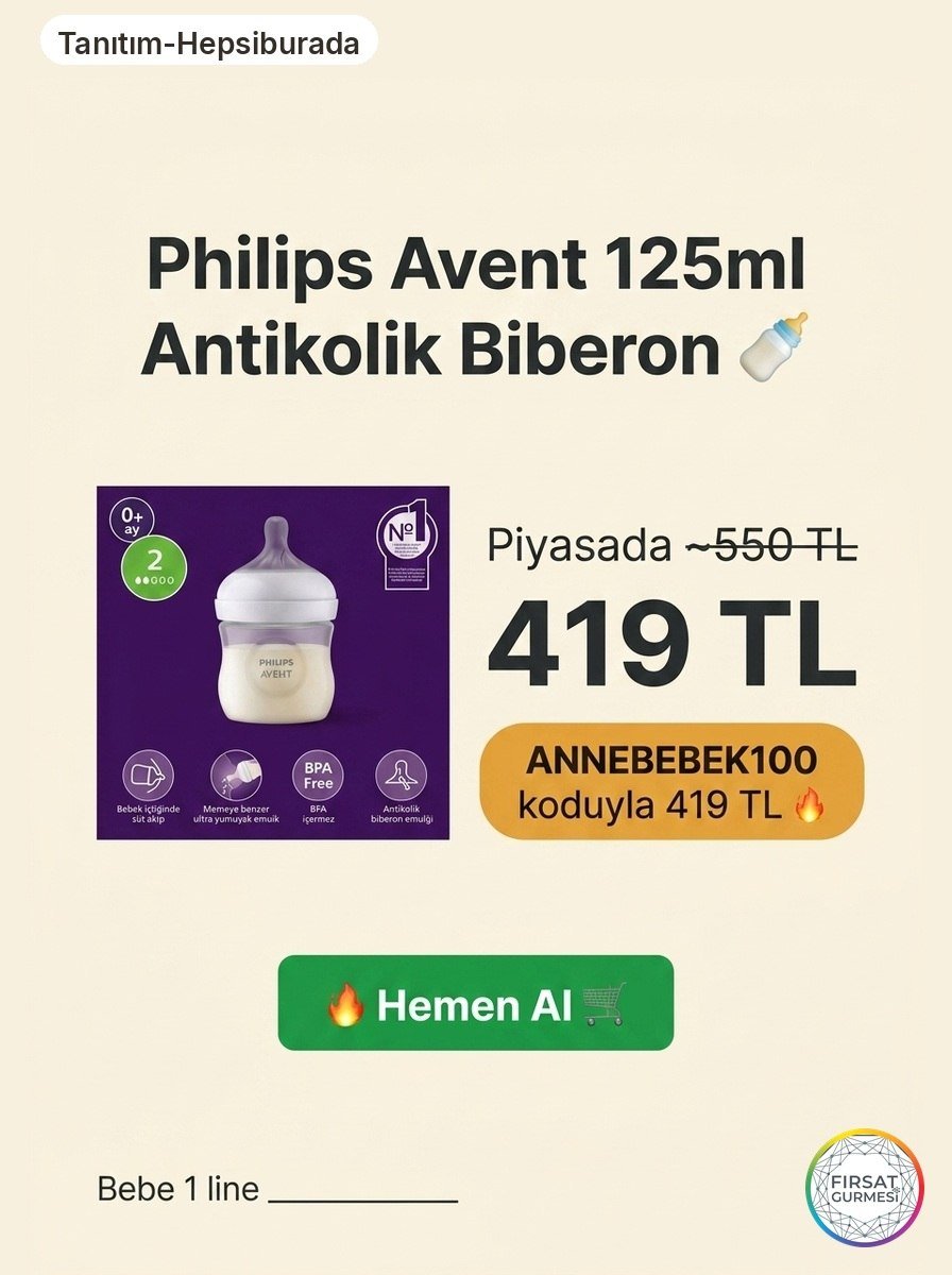 Philips Avent'in çok sevilen antikolik biberonu