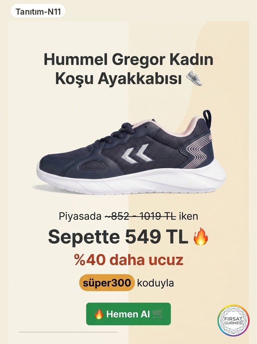 Hummel Gregor Kadın Koşu Ayakkabısı'nda harika bir fırsat