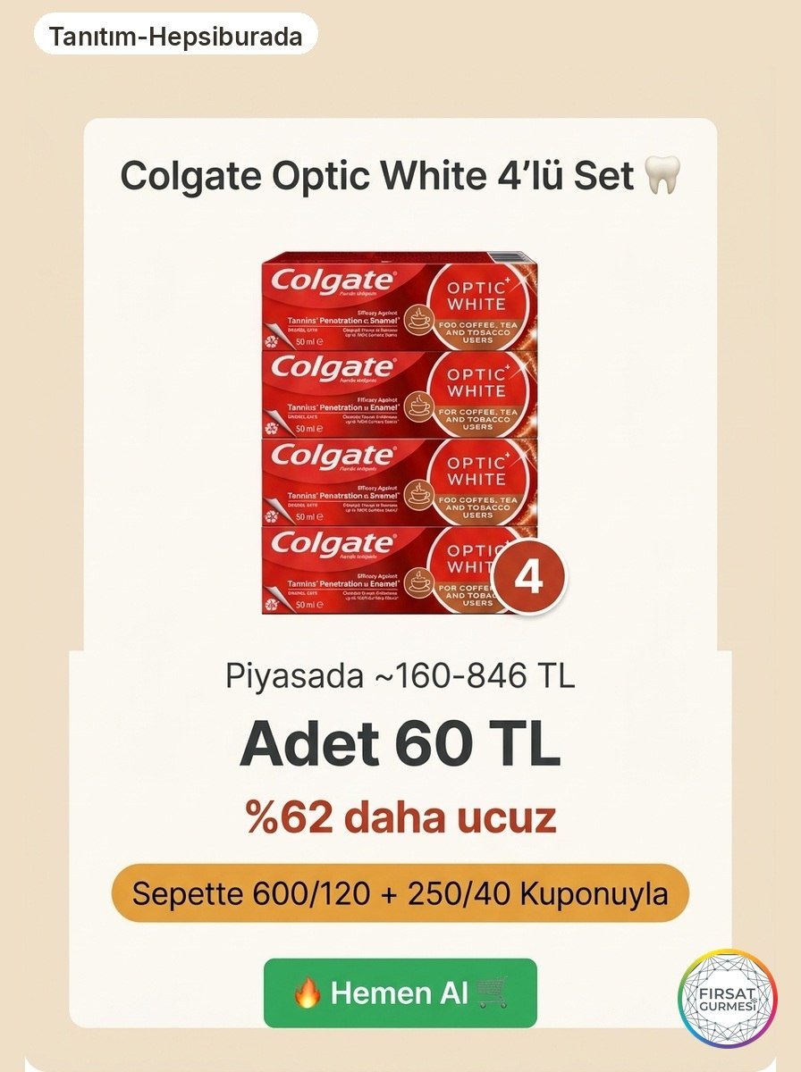 Kahve & Çay Severlere Müjde: Colgate Optic