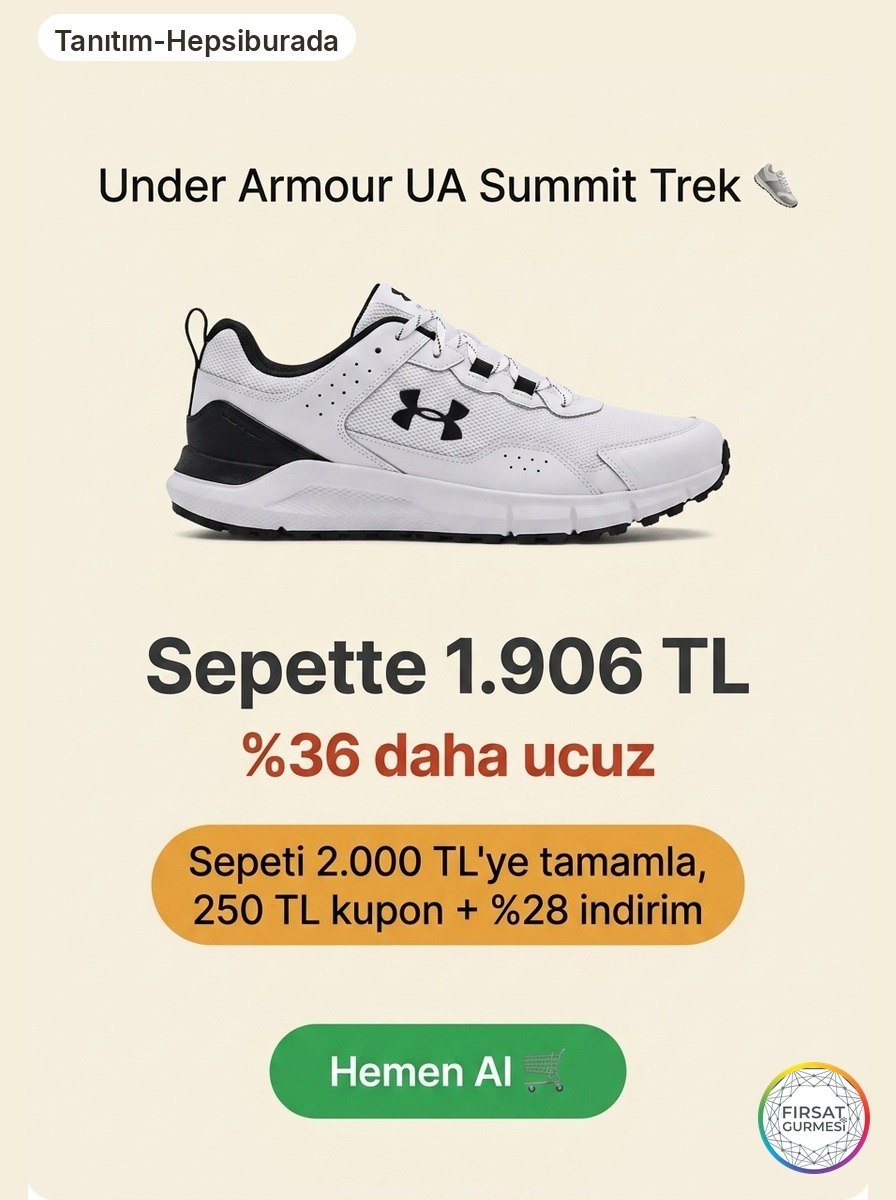 Under Armour'da Sepette %28 İndirim + Ekstra