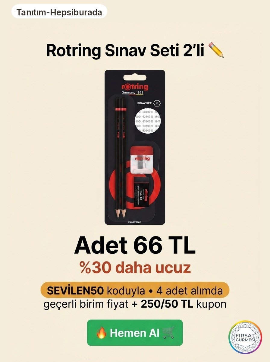 Rotring 2'li set tekli alımda 79 TL