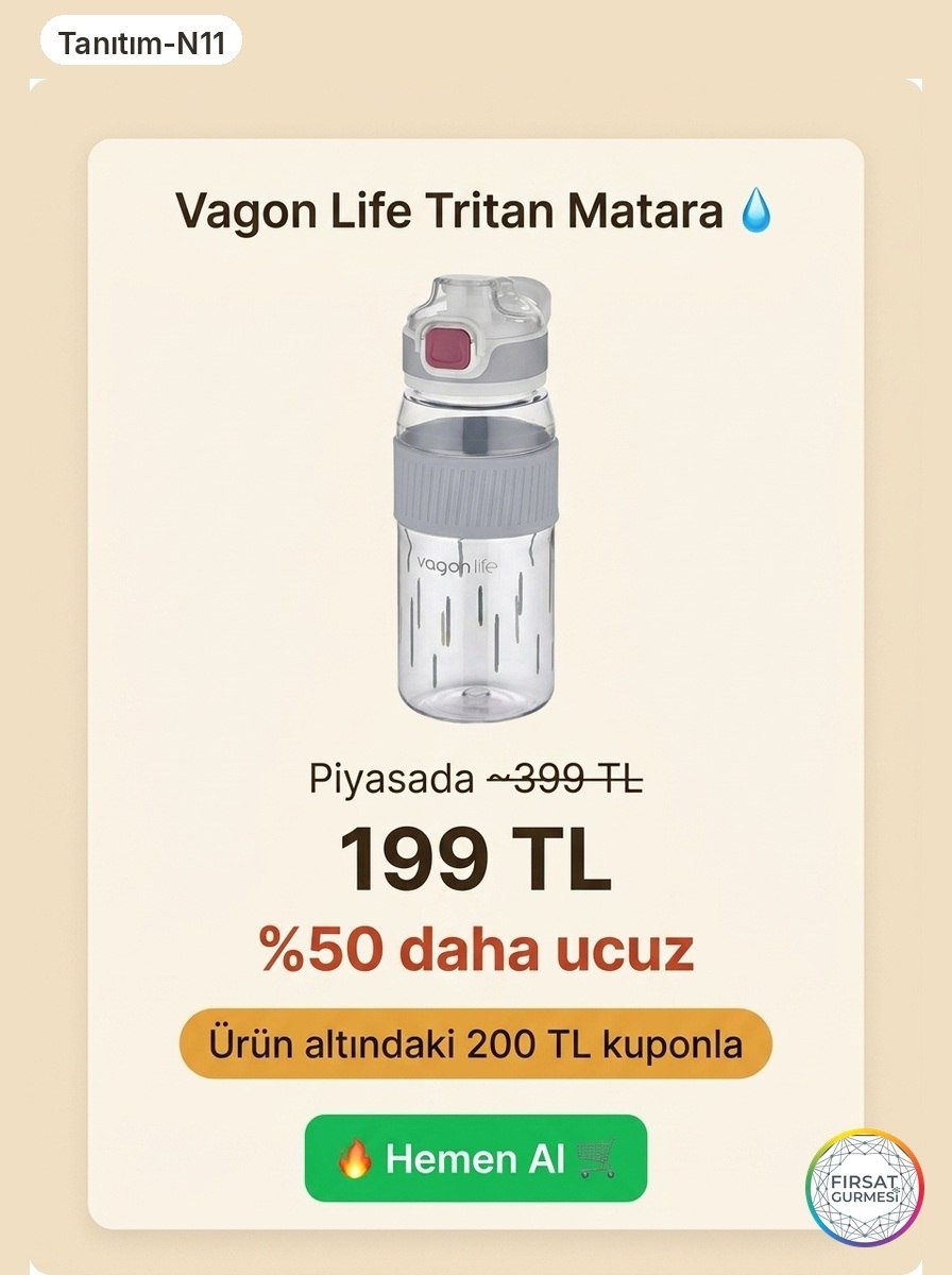 Vagon Life Tritan Matara Fiyatı Yarıya Düştü!