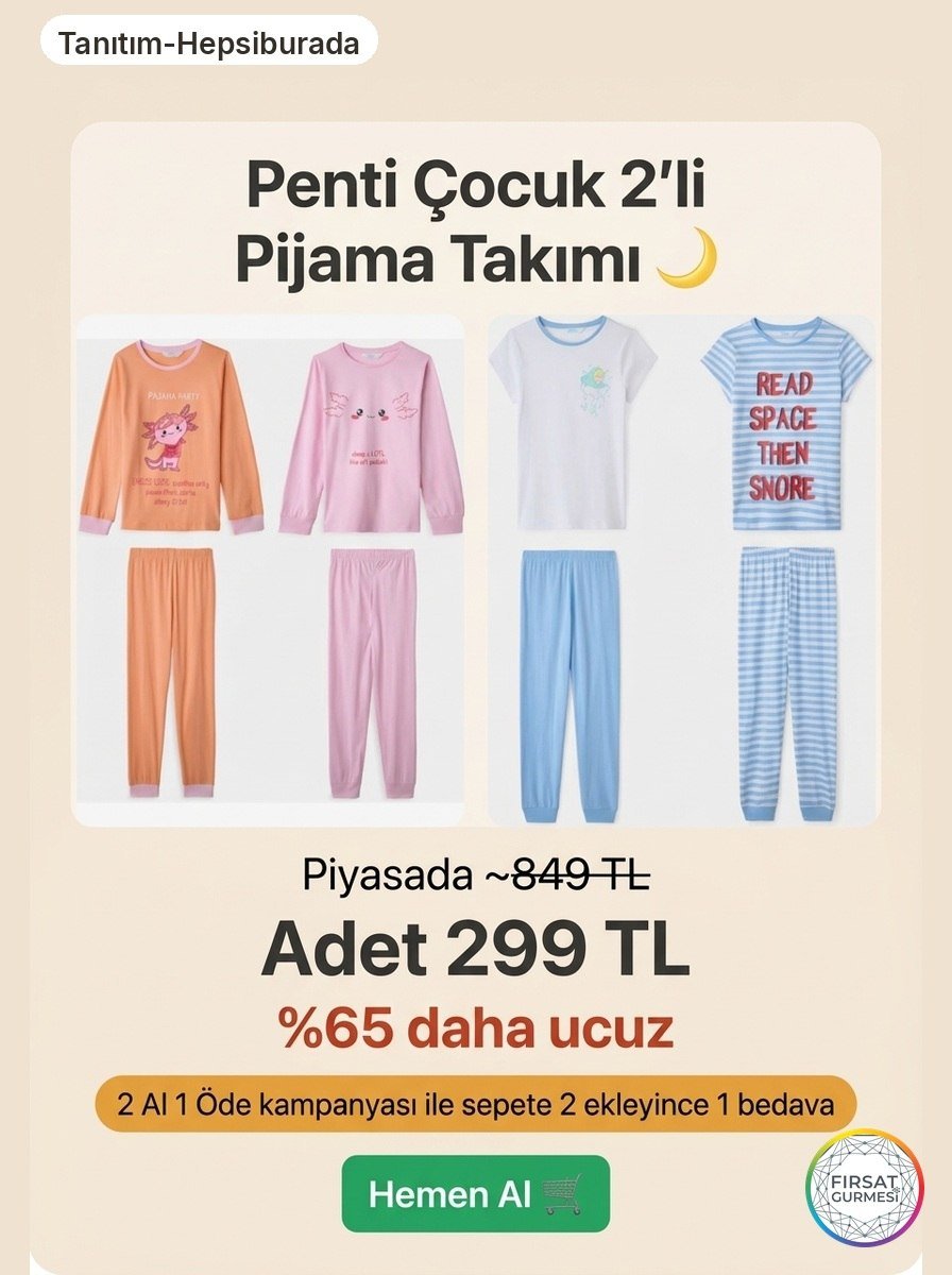 Penti Çocuk Pijamada Dev Fırsat!