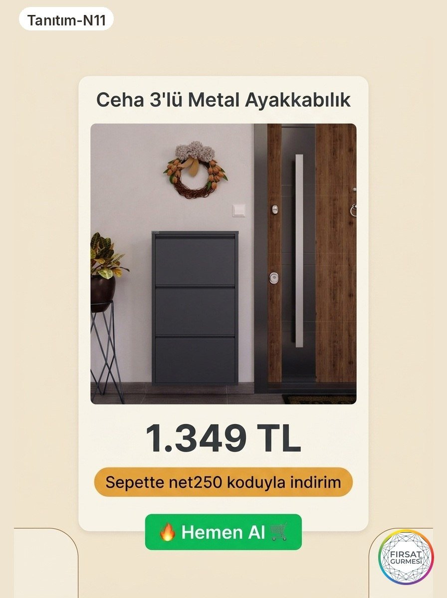Girişe şıklık katacak metal ayakkabılıkta indirim fırsatı