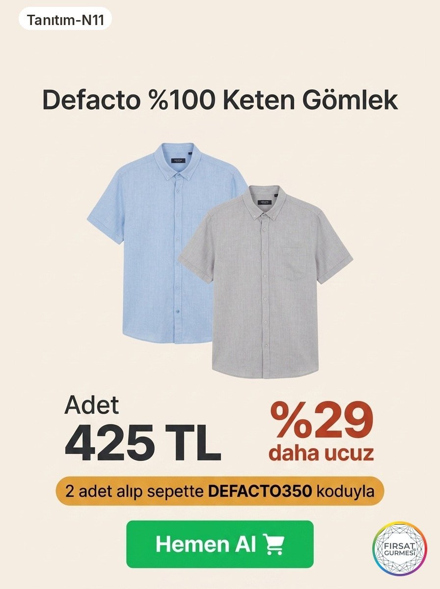 Defacto %100 Keten Gömlek Fırsatı