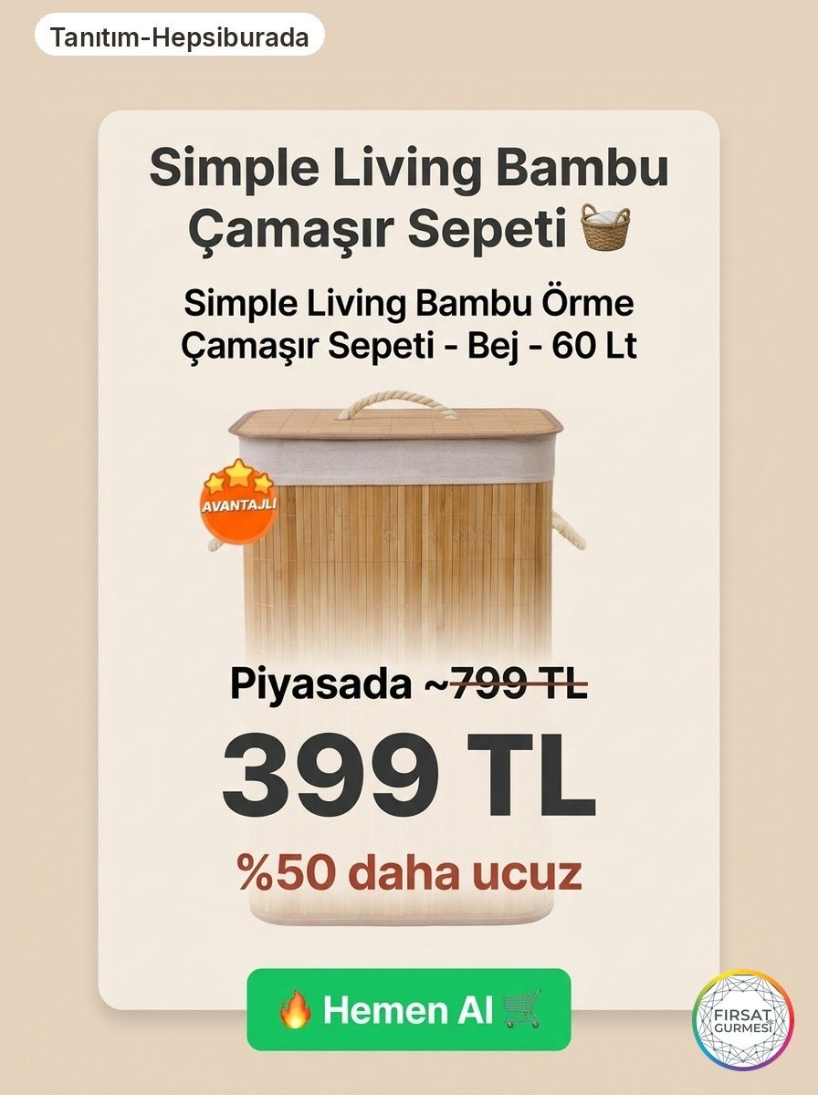 Evine doğal şıklık katacak bambu sepet yarı fiyatına!