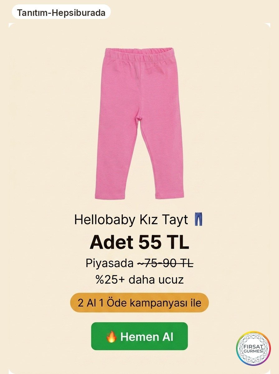 Hellobaby Kız Tayt: 2 Al 1 Öde