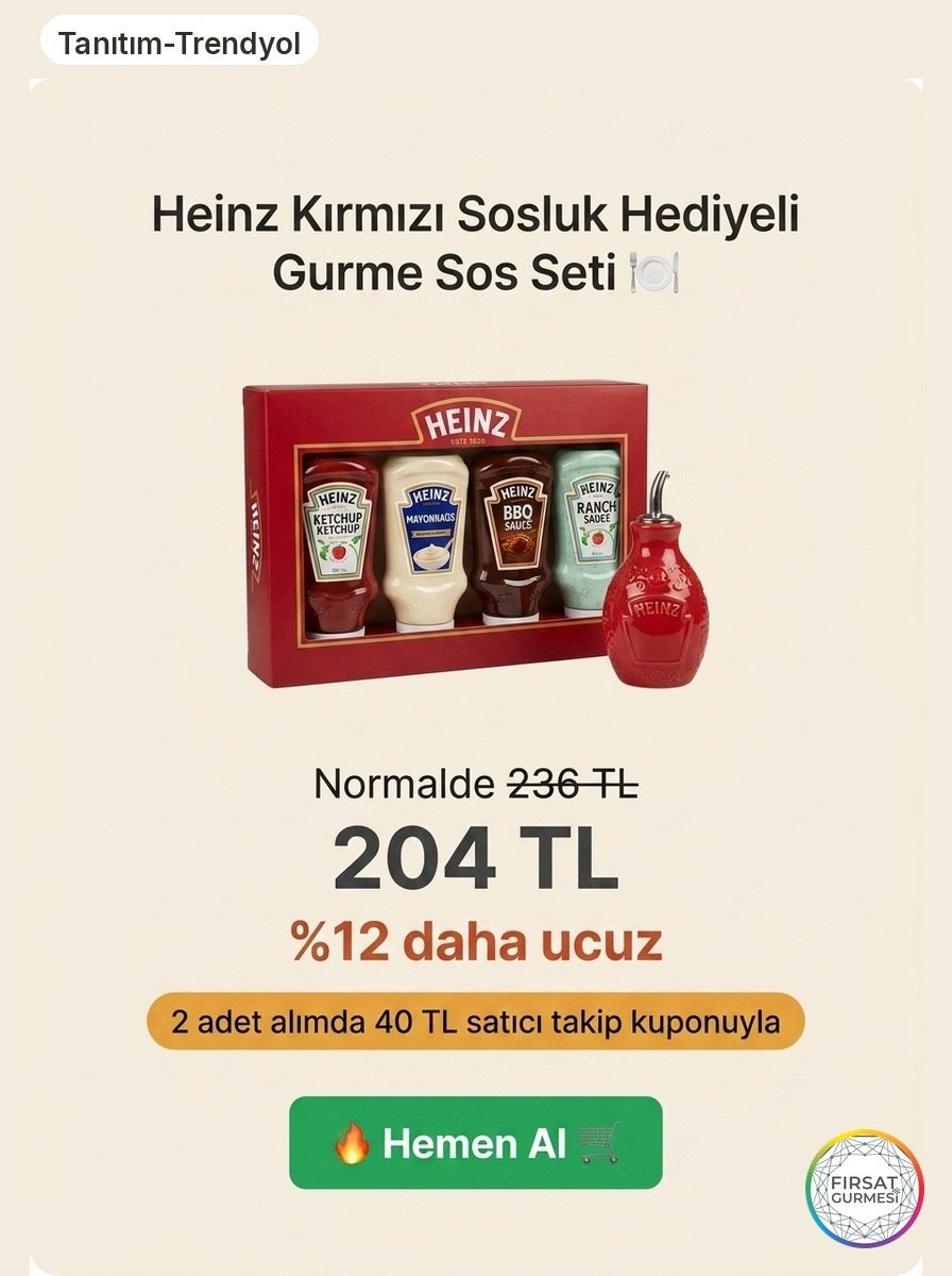 Heinz Kırmızı Sosluk Hediyeli Gurme Sos Seti 4'lü