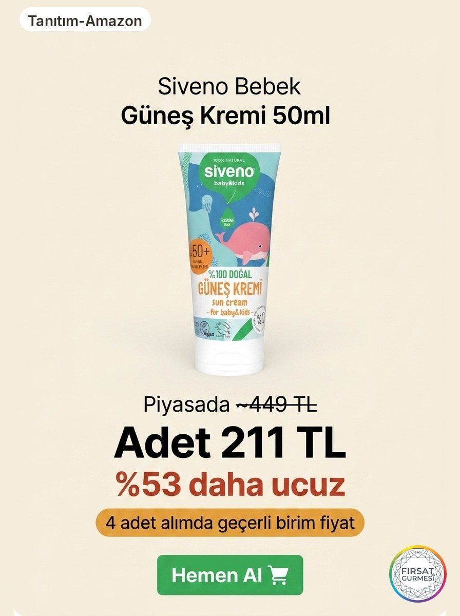 Siveno Güneş Kremi Fırsatı ️ Piyasada tek tüp
