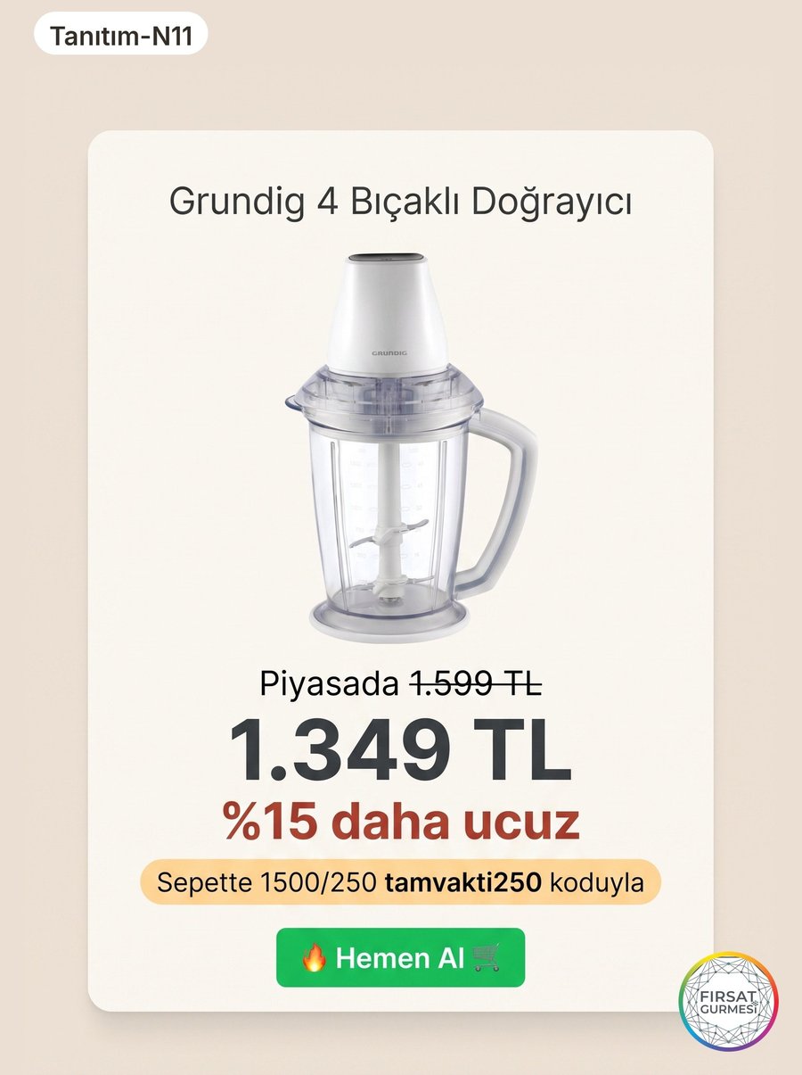 Grundig Doğrayıcıda Sepette İndirim Fırsatı Piyasada