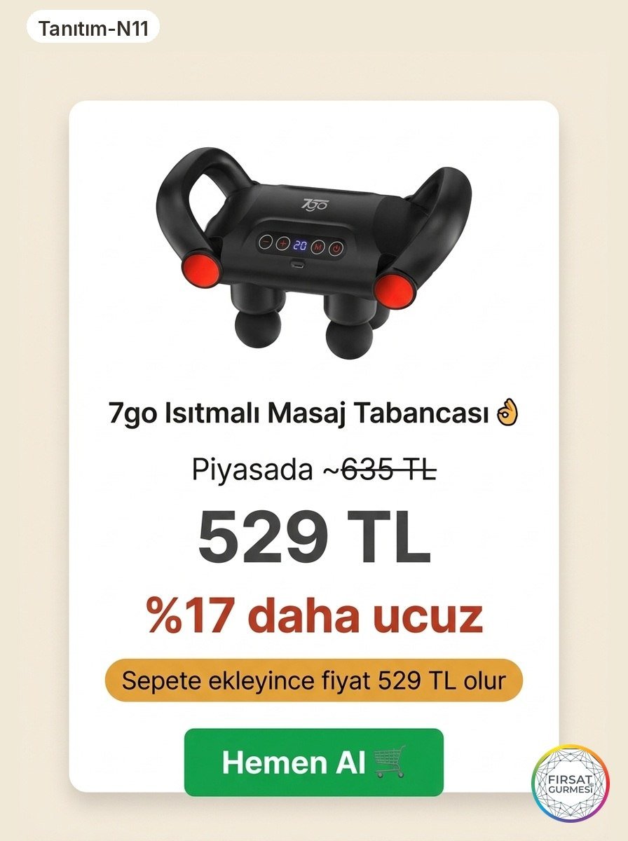 Isıtmalı Masaj Tabancası Sepette Fırsatı